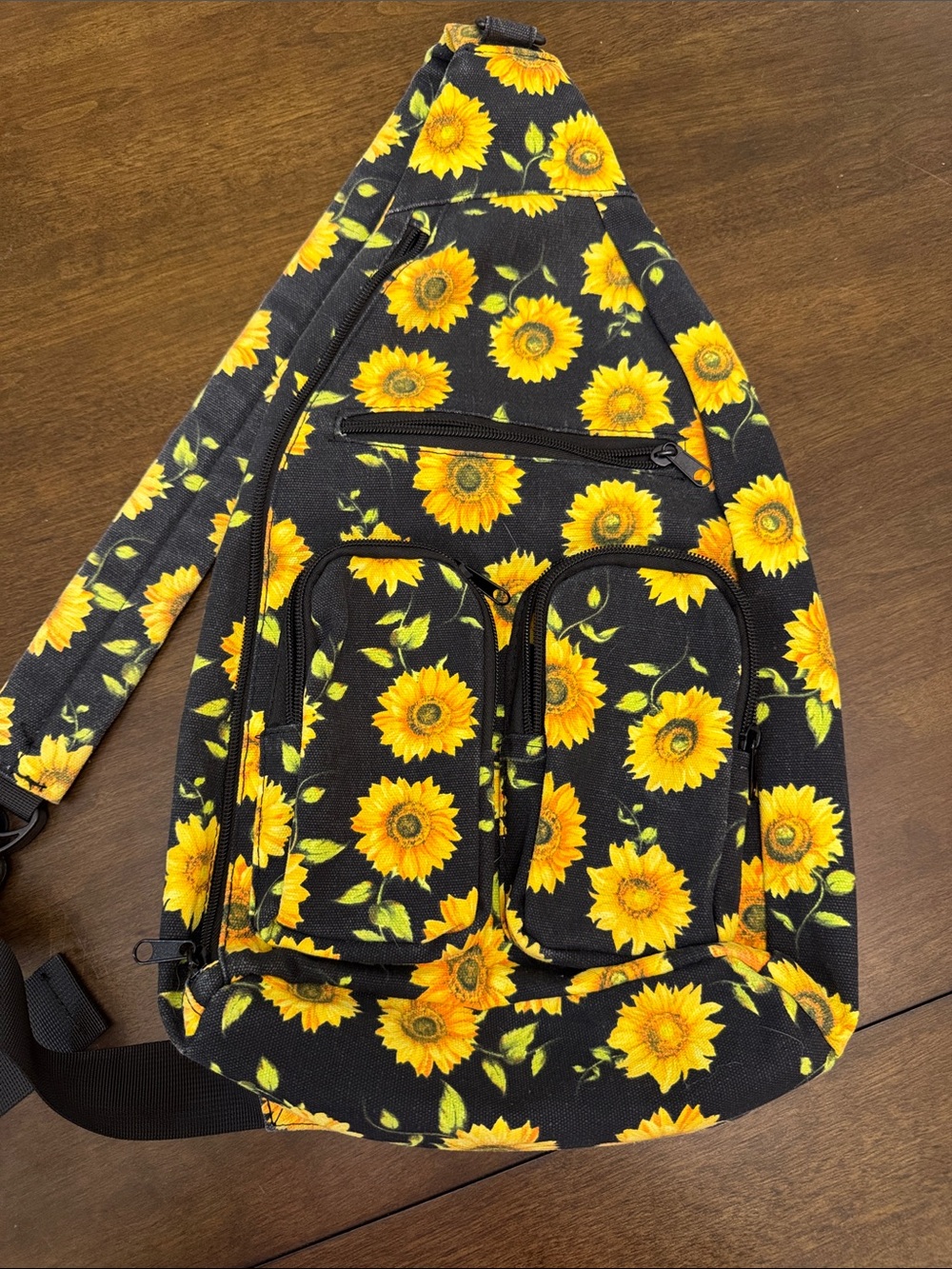 Sunflower pattern cross body bag